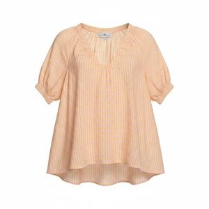 Never a Wallflower High Ruffle Neck Balloon Sleeves gingham oversized gauzy sz M